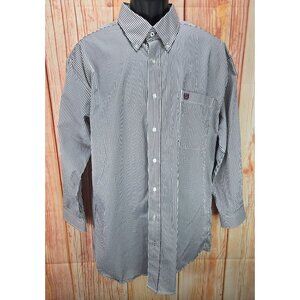 Cinch Mens Striped Button-Up Long Sleeve Shirt Size Large